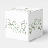 白い開花つる植物クラシックハート優先ボックス フェイバーボックス (正面サイド)