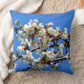 白い開花春の木の白いフローラ クッション (ブランケット)
