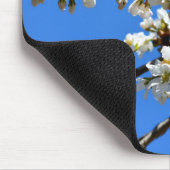 白い開花春の木の白いフローラ マウスパッド (コーナー)