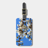 白い開花春の木の白いフローラ ラゲッジタグ (正面縦)