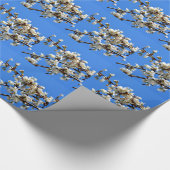 白い開花春の木の白いフローラ ラッピングペーパー (角)