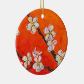 白い開花枝 セラミックオーナメント (右)
