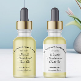 白い防水ドロッパーボトルラベル1.5" x 3" シール