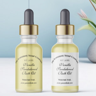 白い防水ドロッパーボトルラベル1.5" x 3" シール