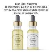 白い防水ドロッパーボトルラベル1.5" x 3" シール