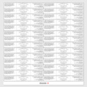 白い防水化粧品ラベル1" x 7" シール (シート)