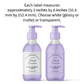 白い防水化粧品ラベル2" x 6" シール