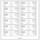 白い防水化粧品ラベル2" x 6" シール (シート)