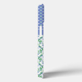 白い降雪パターンと青の水玉模様 Case-Mate iPhoneケース (裏面 / 右)