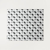 白い陰陽のシンボル　中国の図案 タペストリー (正面(横))