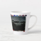 白い陶器のコーヒーカップに描かれたポール・ヴェルレーヌの詩 カフェラテマグ (右)