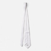 白い隠しイニシャル無地のカラーネックタイ ネクタイ (裏面)