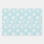 白い雄牛の目のデイジーの花のシームレスなパターン ラッピングペーパーシート (正面2)