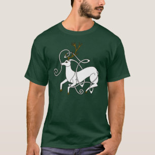 白い雄鹿のワイシャツ Tシャツ
