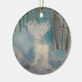 白い雄鹿の陶磁器のオーナメント セラミックオーナメント (左)