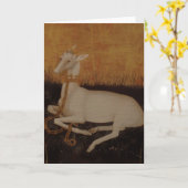 白い雄鹿の雄鹿 カード (黄色い花)