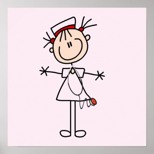 白い雌スティック図ナース2 ポスター (正面)