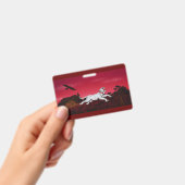 白い雌ライオンの幻想的な風景画 イーグル バッジ (手持ち)