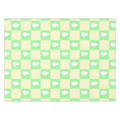 白い雛モチーフのイースターチェッカーボードパターン テーブルクロス (正面(横))