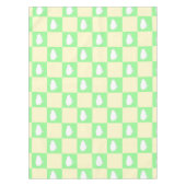 白い雛モチーフのイースターチェッカーボードパターン テーブルクロス (正面)