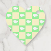 白い雛モチーフのイースターチェッカーボードパターン フェイバータグ (裏面)