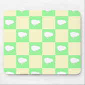 白い雛モチーフのイースターチェッカーボードパターン マウスパッド (正面)