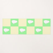 白い雛モチーフのイースターチェッカーボードパターン ヨガマット (正面(横))