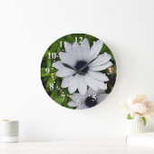 白い雨滴 ラージ壁時計 (ホーム)