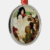 白い雪および7人の小びと メタルオーナメント (右)