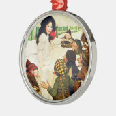 白い雪および7人の小びと メタルオーナメント (左)