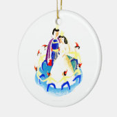 白い雪および7小びとのヴィンテージWPAのプリント セラミックオーナメント (左)