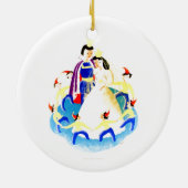 白い雪および7小びとのヴィンテージWPAのプリント セラミックオーナメント (裏面)