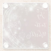 白い雪が赤く染まる世界の喜び ガラスコースター (裏面)