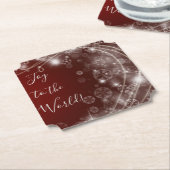 白い雪が赤く染まる世界の喜び ペーパーコースター (アングル)