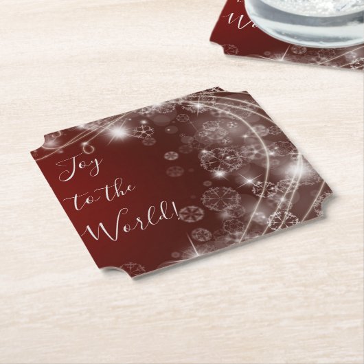 白い雪が赤く染まる世界の喜び ペーパーコースター (アングル)