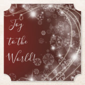 白い雪が赤く染まる世界の喜び ペーパーコースター (正面)