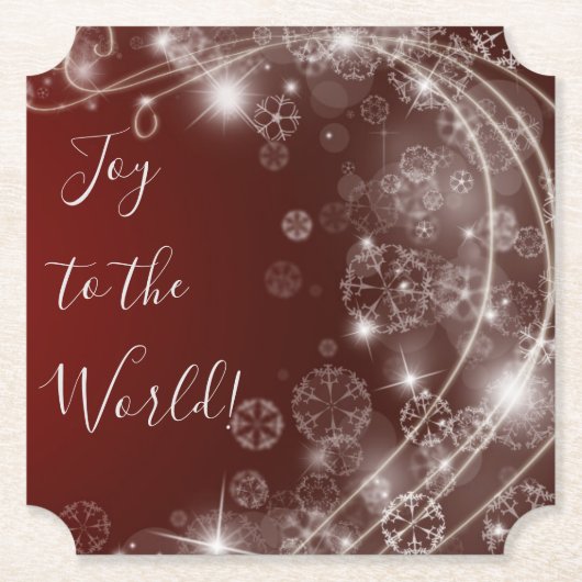 白い雪が赤く染まる世界の喜び ペーパーコースター (正面)