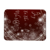 白い雪が赤く染まる世界の喜び マグネット (横)