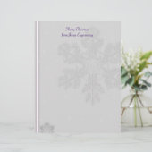 白い雪が銀に紫の背景 (スタンド正面)