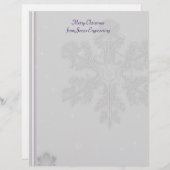 白い雪が銀に紫の背景 (正面/裏面)