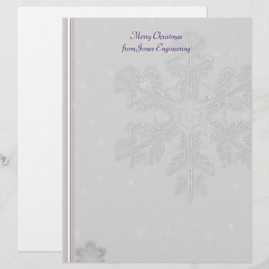 白い雪が銀に紫の背景 (正面/裏面)