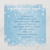 白い雪が降り注ぐ青いクリスマス·ホリデー·パーティー 招待状 (正面/裏面)
