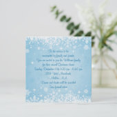 白い雪が降り注ぐ青いクリスマス·ホリデー·パーティー 招待状 (スタンド正面)