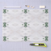 白い雪とクリスマスリボンのパターン 薄葉紙 (クラフト)