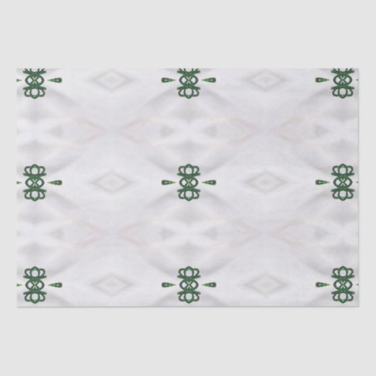 白い雪とクリスマスリボンのパターン 薄葉紙 (正面)