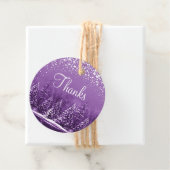 白い雪と紫の木の芸術をスクリプトありがとう フェイバータグ (インサイチュ)