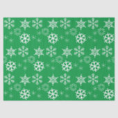 白い雪と緑の背景クリスマス 薄葉紙 (正面)