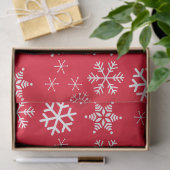 白い雪と赤い背景のクリスマス 薄葉紙 (ギフト)