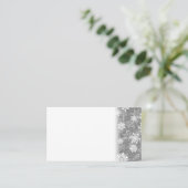 白い雪のかけら豪華なグレーのエレガントクリスマス 予約カード (スタンド正面)