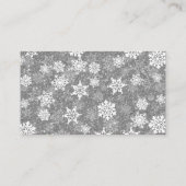 白い雪のかけら豪華なグレーのエレガントクリスマス 予約カード (裏面)